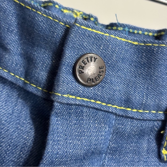 70s Vintage Pretty Please Blue Flare Trousers Jeans Boys Size 6 - Picture 3 of 6